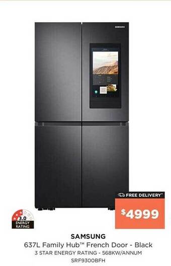 Bing Lee Samsung 637l family hub french door - black offer