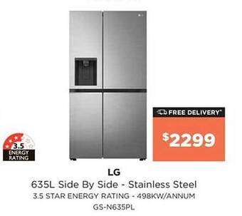 Bing Lee Lg 635l side by side - stainless steel offer