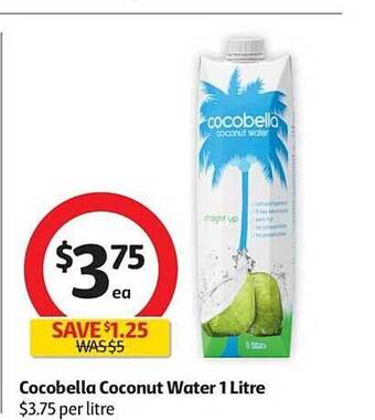 Coles Cocobella coconut water 1 litre offer