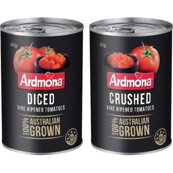 IGA Ardmona 100% australian grown canned tomatoes 400-410g selected varieties offer