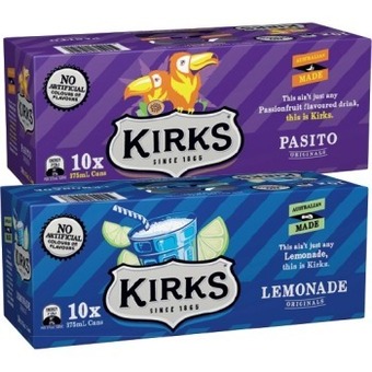 IGA Kirks 10x375ml selected varieties offer