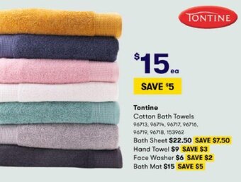 BIG W Tontine Cotton Bath Towels offer
