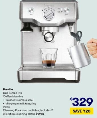 BIG W Breville Duo-Tempo Pro Coffee Machine offer