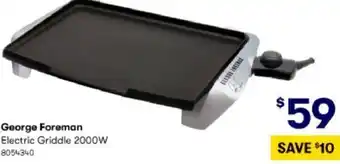 BIG W George Foreman Electric Griddle 2000W offer