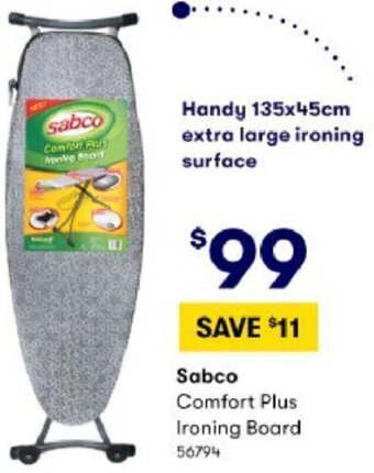 BIG W Sabco Comfort Plus Ironing Board offer