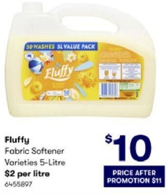 BIG W Fluffy Fabric Softener 5 Litre offer