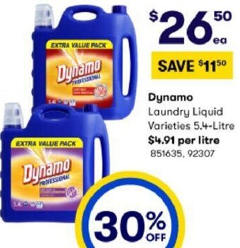 BIG W Dynamo Laundry Liquid 5.4 Litre offer