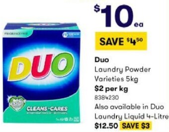 BIG W Duo Laundry Powder 5 kg offer