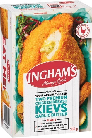 IGA Ingham's garlic butter chicken breast kiev 350g offer
