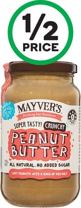 Woolworths Mayver’s peanut butter 375g offer