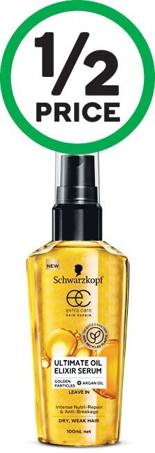 Woolworths Schwarzkopf extra care daily oil elixir 100ml offer