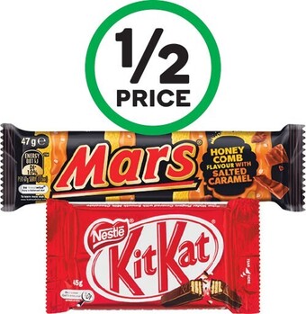 Woolworths Mars or nestle medium bars 35-56g offer