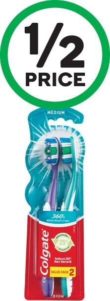 Woolworths Colgate 360 whole mouth clean toothbrush pk 2 offer