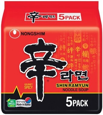 Woolworths Nongshim shin ramyun 600g pk 5 offer