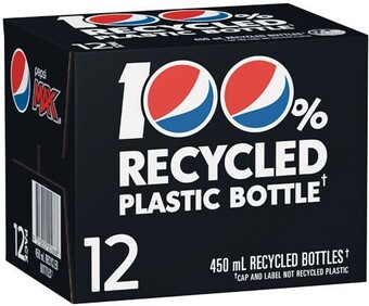 Woolworths Pepsi, passiona, solo, raspberry zero, mountain dew soft drink bottles 12 x 450ml offer