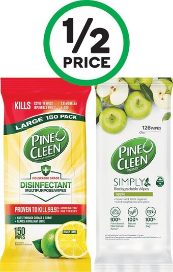 Woolworths Pine o clean disinfectant wipes pk 150 or simply wipes pk 126 offer