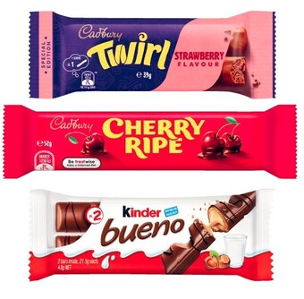Coles Cadbury medium bar 30g-60g or kinder bueno bar 39g-43g offer