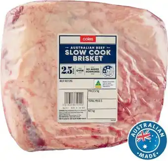 Coles Coles no added hormones beef slow cook brisket offer