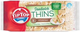 Coles Tip top sandwich thins 6 pack 240g offer