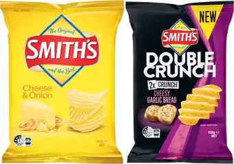 Coles Smith’s crinkle cut 150g-170g or double crunch 150g offer