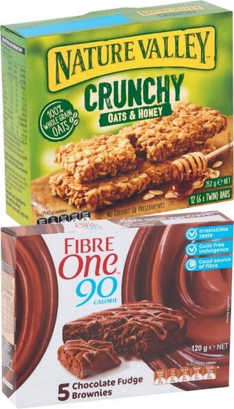 Coles Nature valley bars 210g-252g or fibre one bars or snacks 100g-120g offer