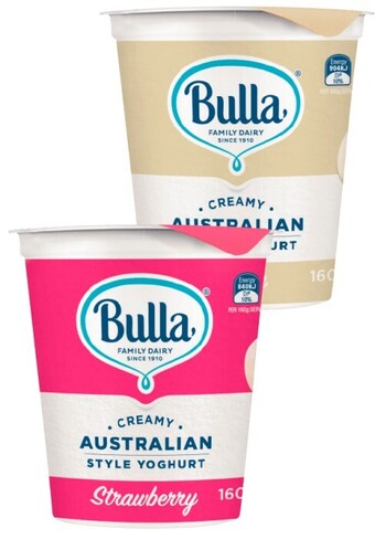 Bulla creamy australian style yoghurt 160g