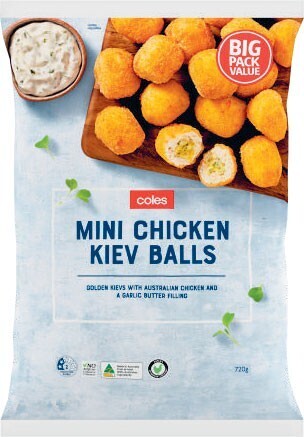 Coles Coles mini chicken kiev balls 720g offer
