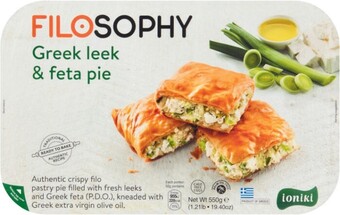 Filosophy filo feta & leek pie 550g