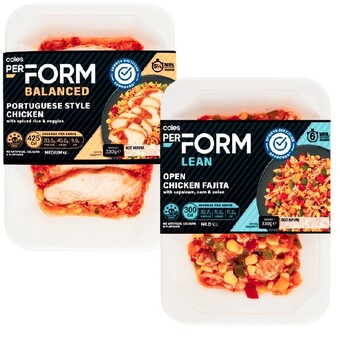 Coles Coles frozen perform meal 330g-340g offer