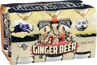 Coles Brookvale union ginger beer cans 6x330ml offer