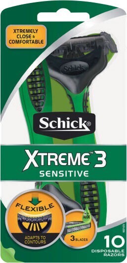 Coles Schick xtreme 3 sensitive disposable razor 10 pack offer
