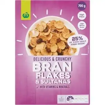 Woolworths Woolworths bran flakes & sultanas 700g offer