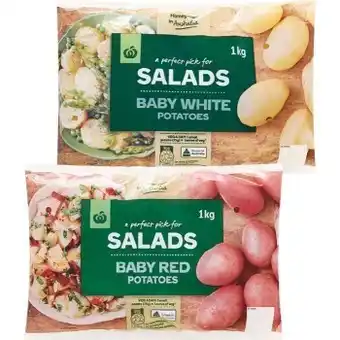 Woolworths Australian washed white or red baby potatoes 1 kg offer