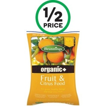 Woolworths Brunnings organic plus fertilisers 2.5 kg offer