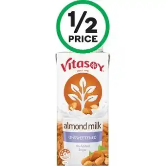 Woolworths Vitasoy almond milk unsweetened 1 litre offer