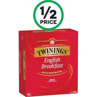 Woolworths Twinings tea bags pk 80-100 – excludes lemon & ginger, peppermint, camomile & chai vanilla offer