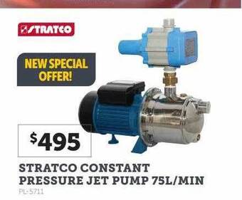 Stratco Stratco constant pressure jet pump 75l-min offer