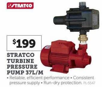 Stratco turbine pressure pump 37l-m