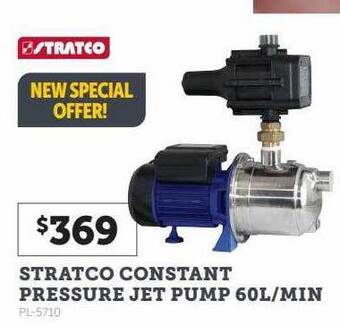 Stratco Stratco constant pressure jet pump 60l-min offer