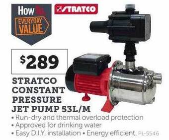 Stratco Stratco constant pressure jet pump 53l-m offer