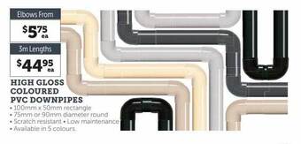 Stratco High gloss coloured pvc downpipes offer