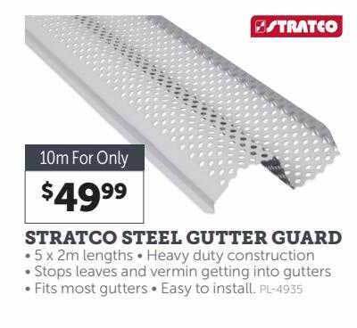 Stratco steel gutter guard offer at Stratco