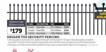 Stratco Squash top security fencing offer