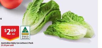 ALDI Australian baby cos lettuce 2 pack offer