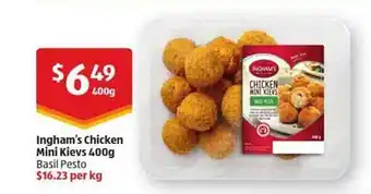 ALDI Ingham's chicken mini kievs 400 g offer