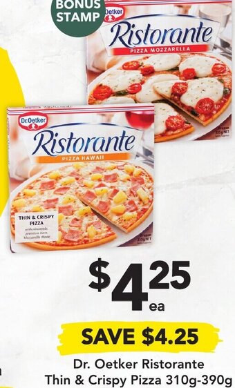 Drakes Dr. Oetker Ristorante Thin & Crispy Pizza 310g-390g offer
