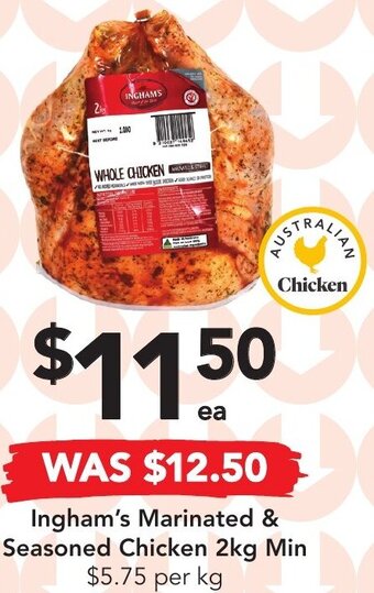 Drakes Ingham's Marinated & Seasoned Chicken 2kg Min offer