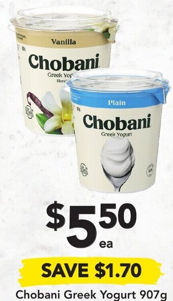 Drakes Chobani Greek Yogurt 907g offer