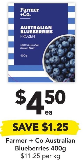 Drakes Farmer + Co Australian Blueberries 400g offer