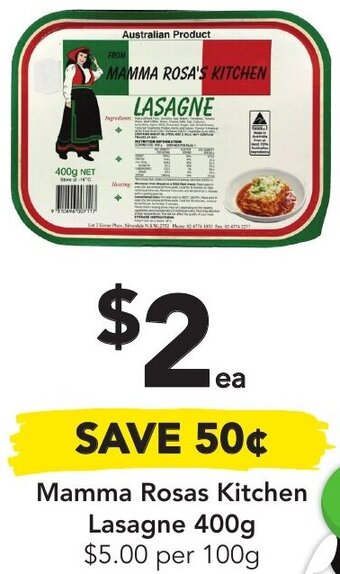 Drakes Mamma Rosas Kitchen Lasagne 400g offer